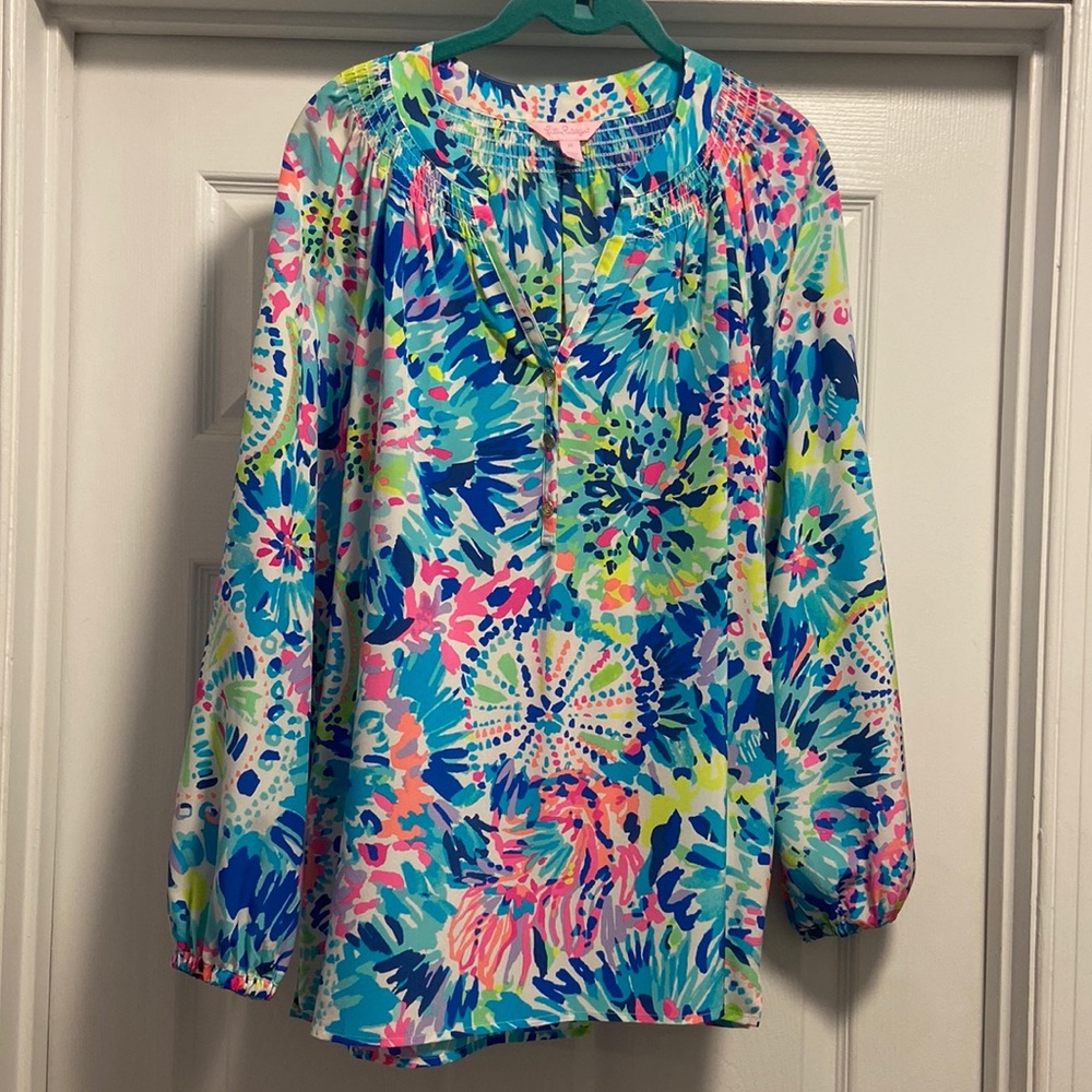 Lilly Pulitzer 100% Silk Elsa Blouse